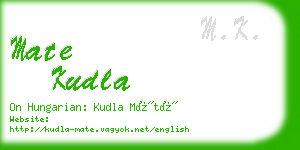 mate kudla business card